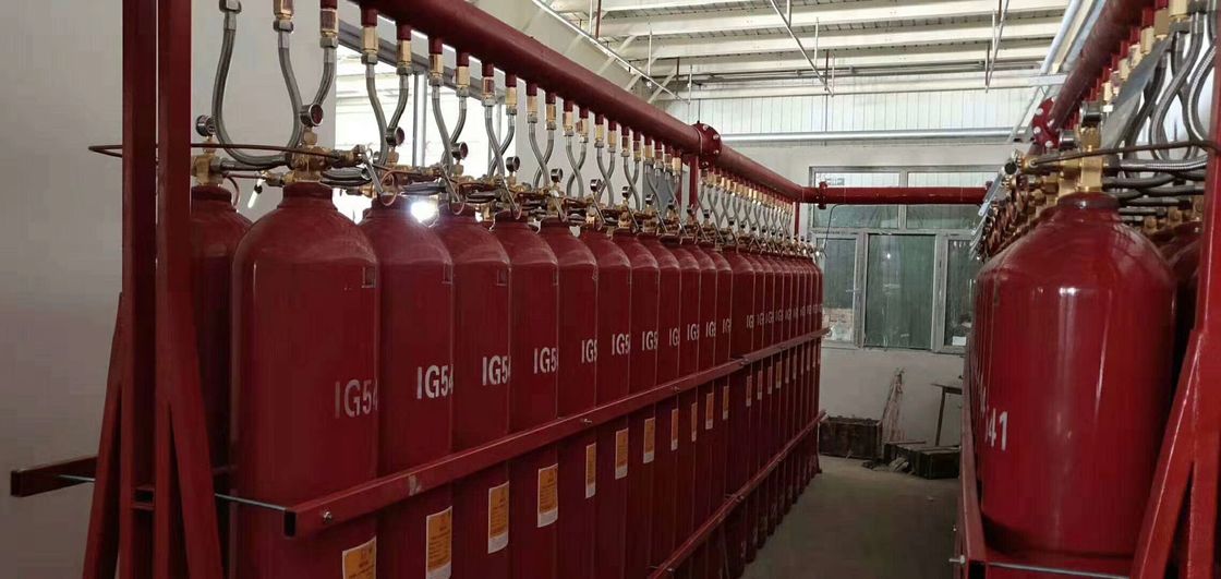 ก๊าซเฉื่อย IG541 ระบบดับเพลิงปริมาตรกระบอก 80L 90L น้ำท่วมล้อมรอบ